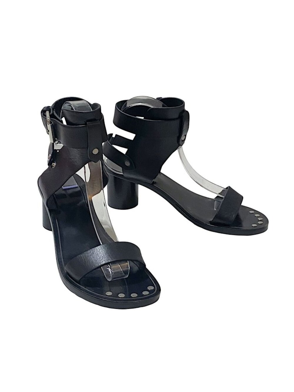 Isabel Marant Jaeryn Black Leather Studded Sandals EU 37